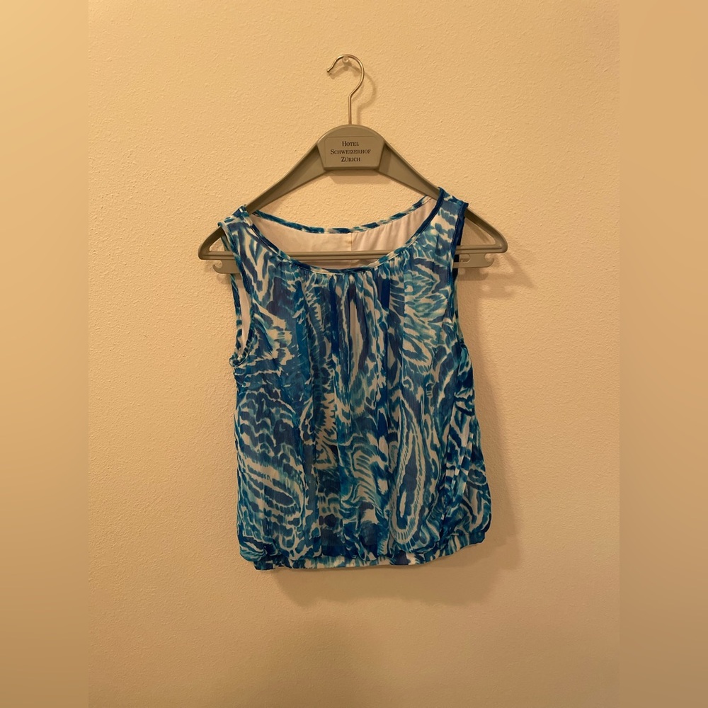 Banana Republic Blue and White Women's Top